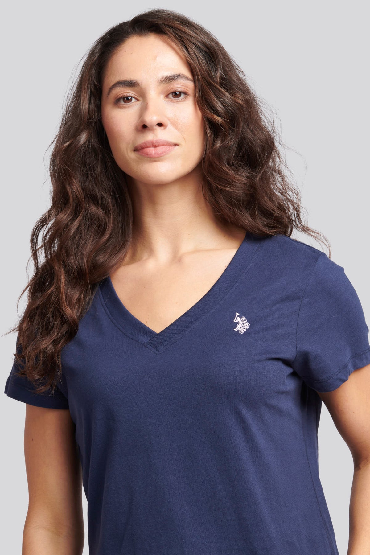 Womens V-Neck T-Shirt in Navy Iris
