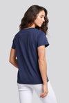 Womens V-Neck T-Shirt in Navy Iris