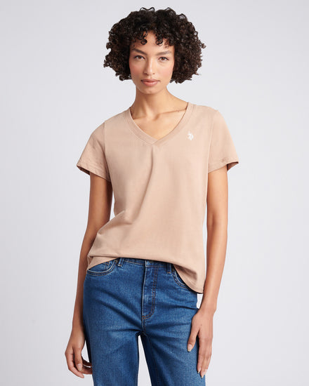 Womens V-Neck T-Shirt in Natural
