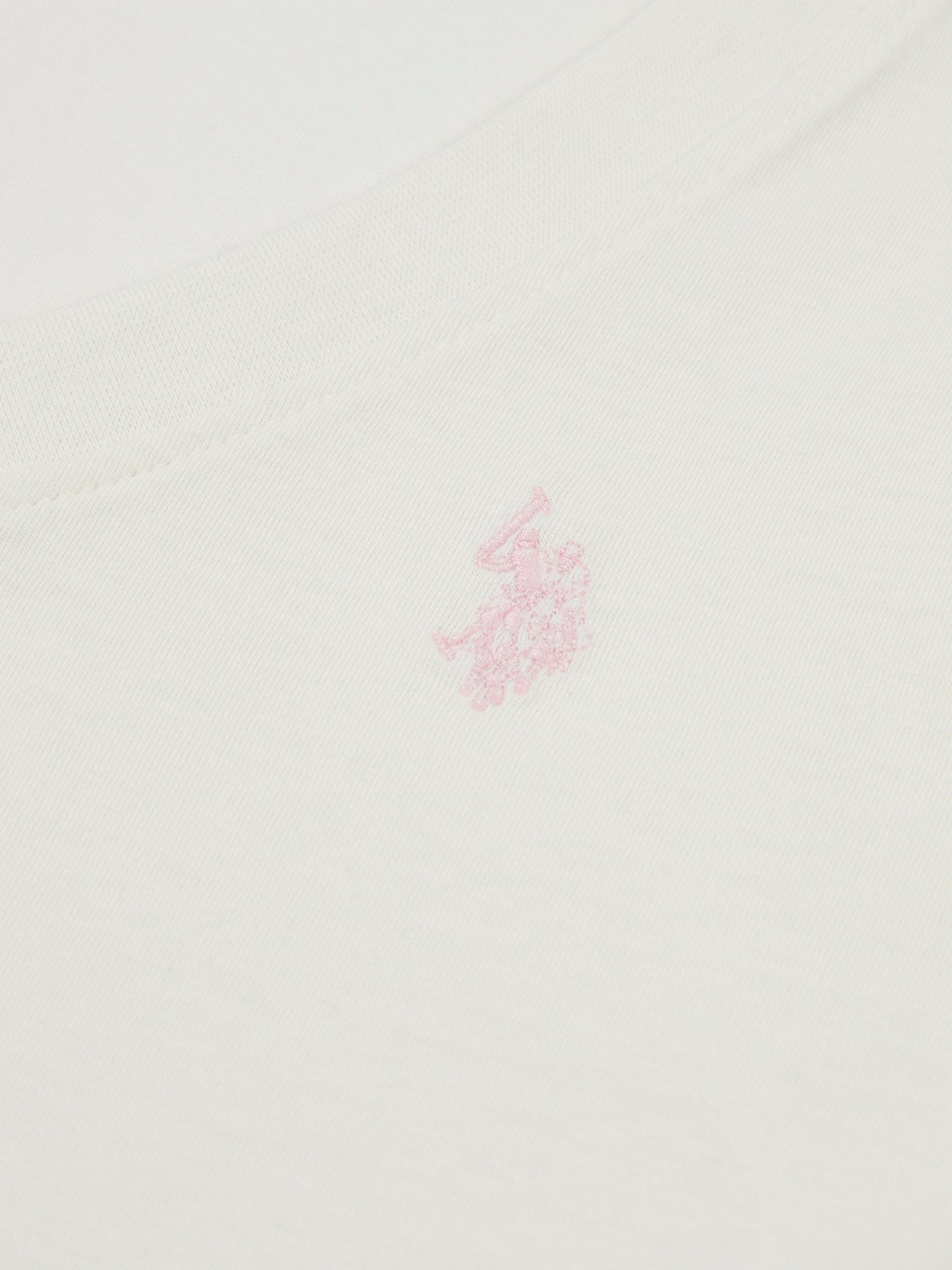 Womens V-Neck T-Shirt Marshmallow with Crystal Rose DHM