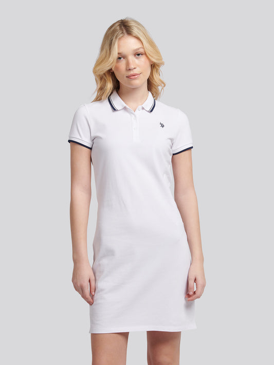 Womens Polo Dress in Bright White