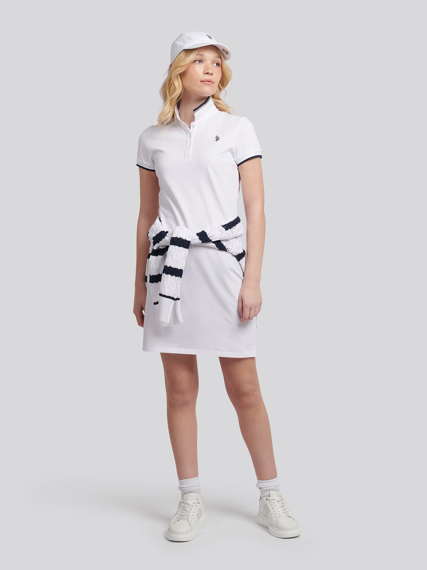 Womens Polo Dress in Bright White
