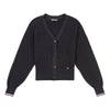 Womens Cropped Ribbed Cardigan in Obsidian