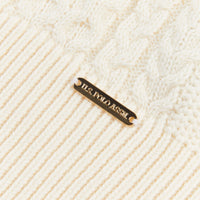 Womens Multi Cable Knit Jumper in Egret