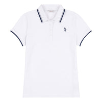 Womens Regular Fit Pique Polo Shirt in Bright White