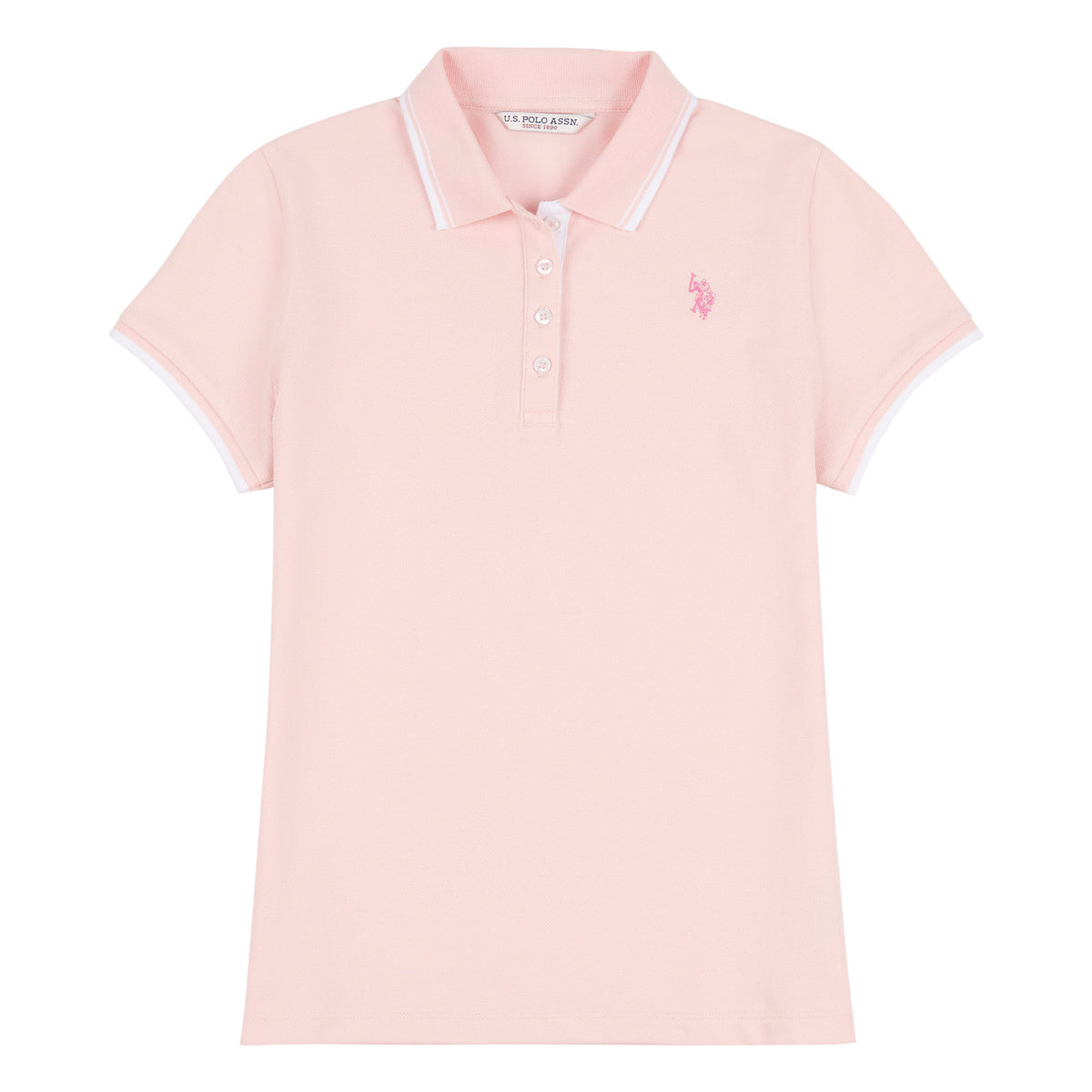 Womens Regular Fit Pique Polo Shirt in Crystal Rose