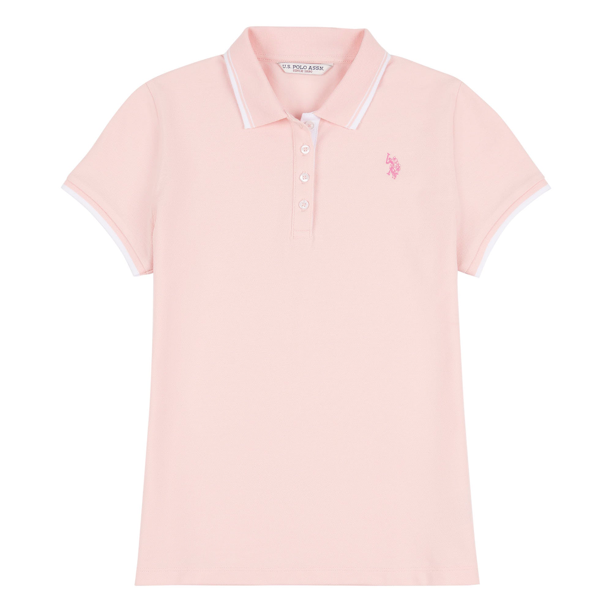 Womens Regular Fit Pique Polo Shirt in Crystal Rose