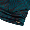 Womens Abstract Stripe Satin Wrap Shirt in Deep Teal