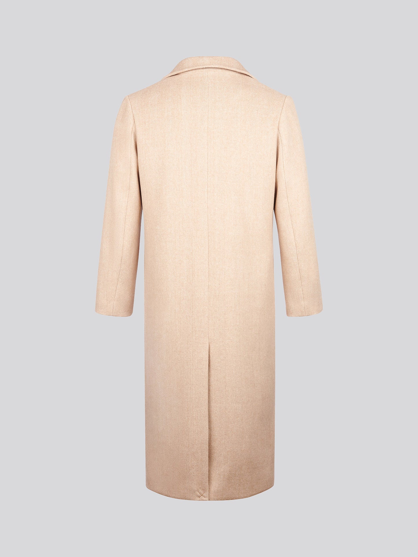 Womens Herringbone Double Breasted Coat in Pecan Brown