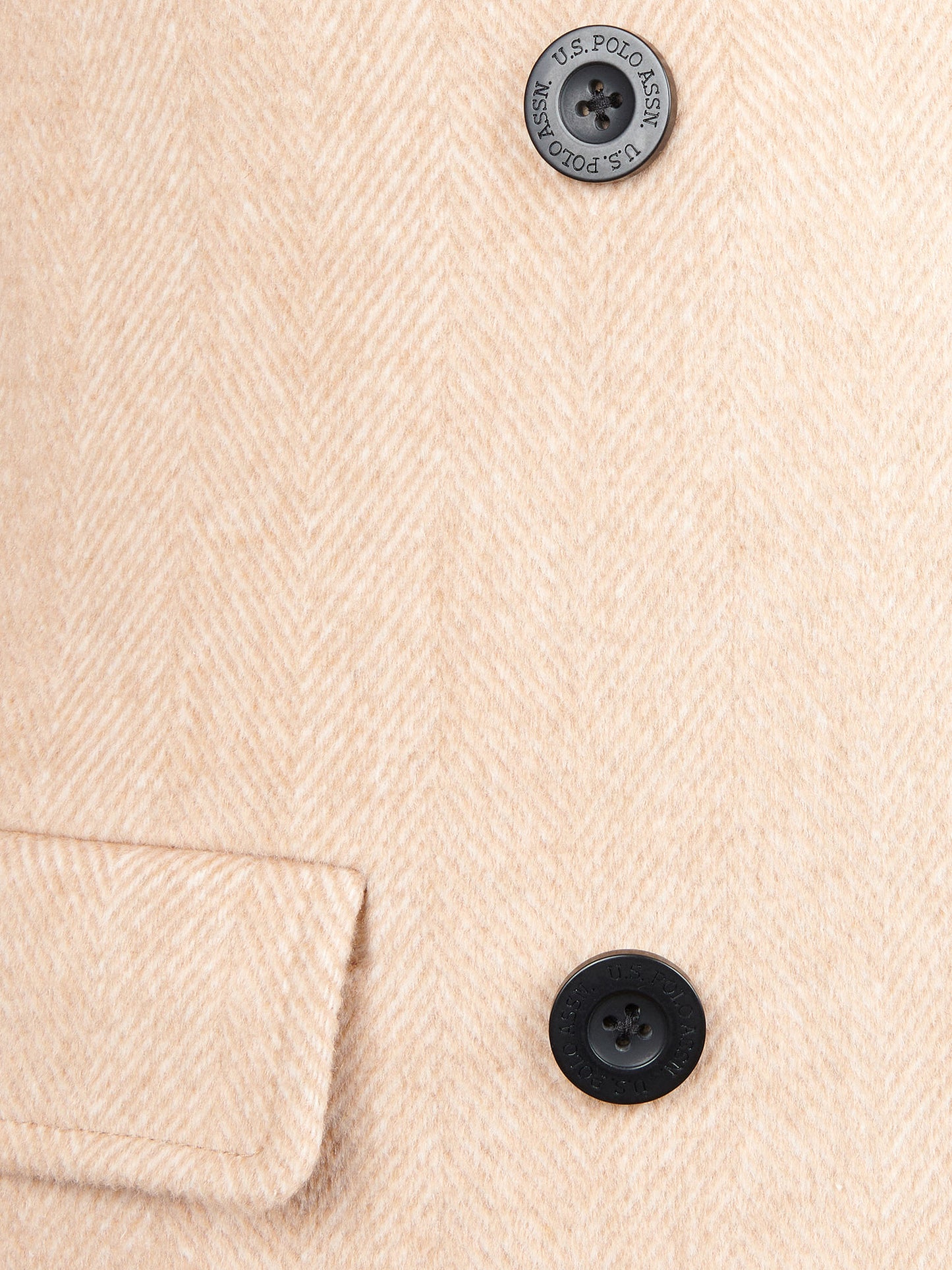 Womens Herringbone Double Breasted Coat in Pecan Brown