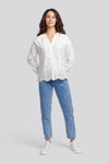 Womens Broderie Anglaise Blouse in Bright White