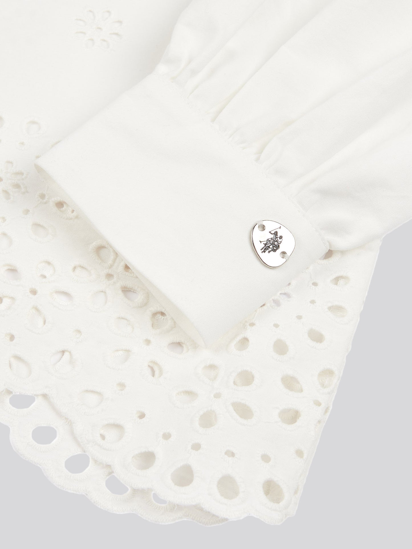 Womens Broderie Anglaise Blouse in Bright White