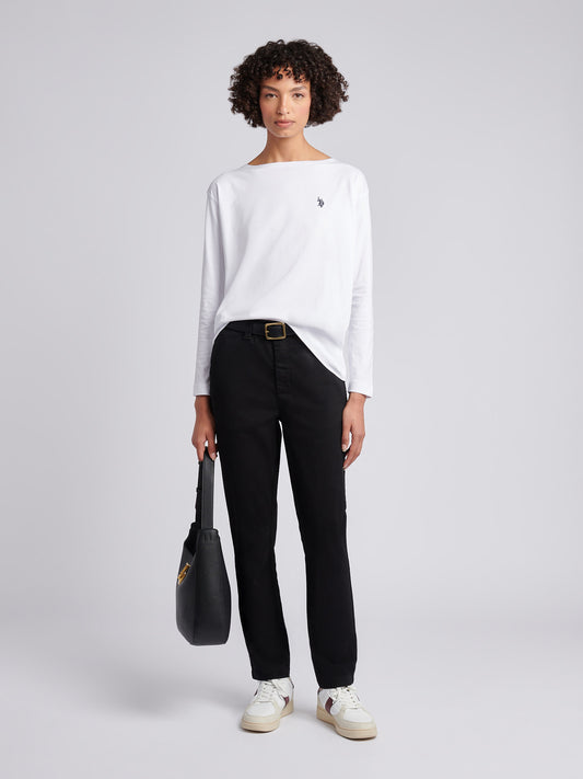 Womens Chino Trousers in Black