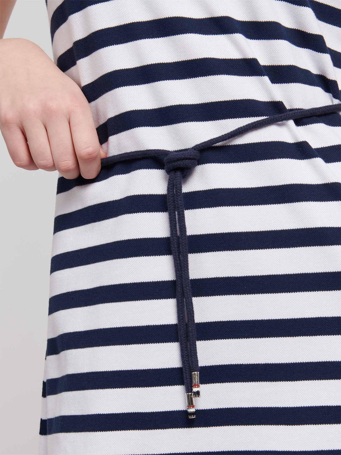 Womens Stripe Relaxed Polo Dress Navy Iris