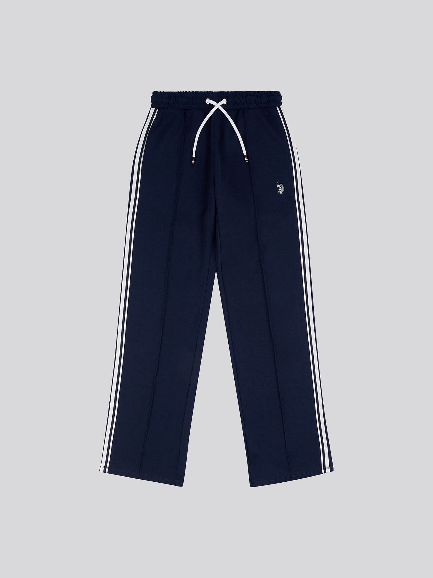 Womens Stripe Trim Flare Joggers in Navy Iris