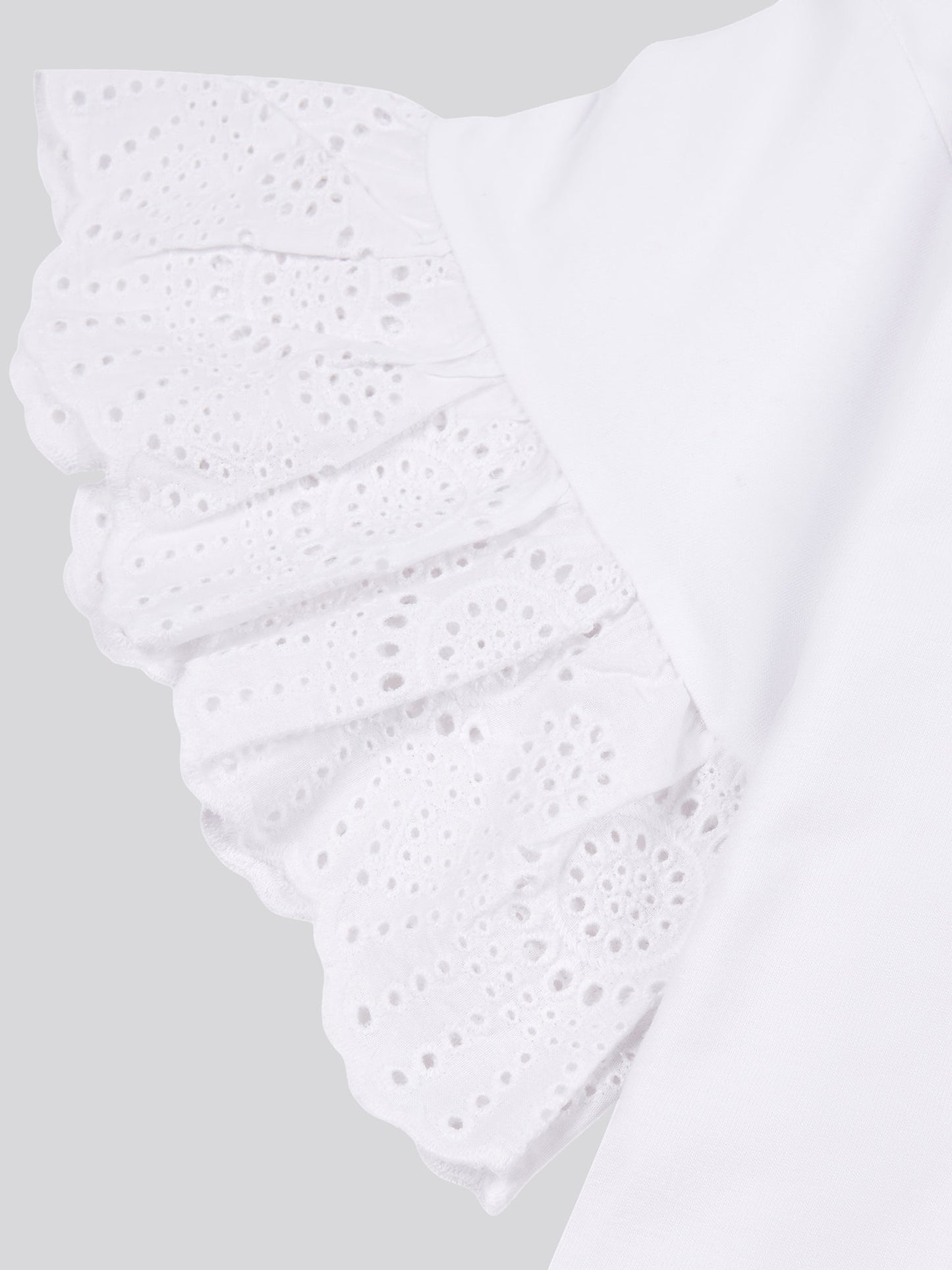 Womens Broderie Anglaise T-Shirt in Bright White