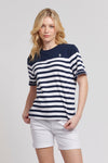 Womens Regular Fit Stripe T-Shirt in Navy Iris