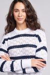 Womens Regular Fit Pointelle Knit Jumper in Bright White