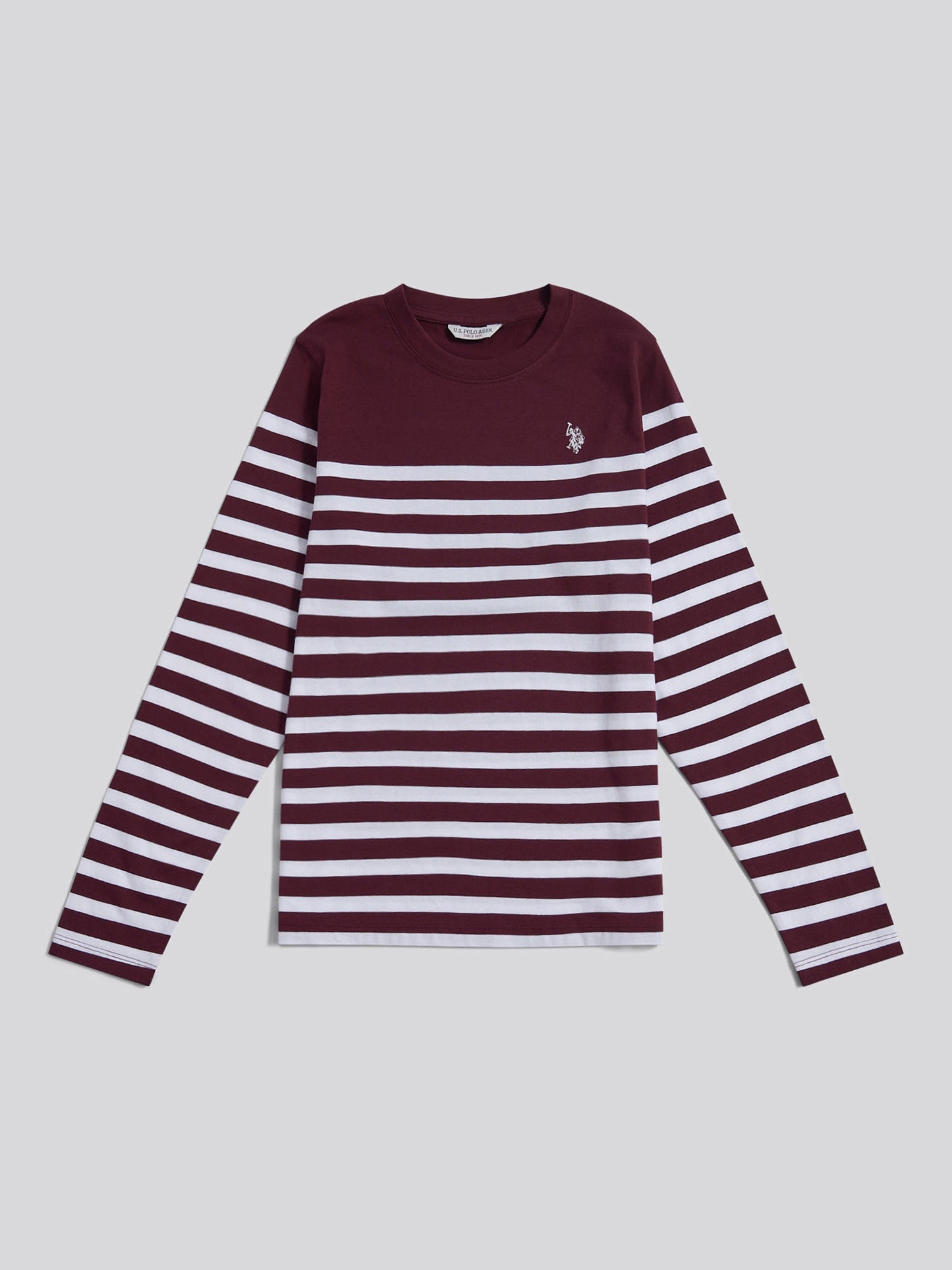 Womens Stripe Long Sleeve T-Shirt in Fig