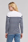 Womens Stripe Long Sleeve T-Shirt in Navy Iris