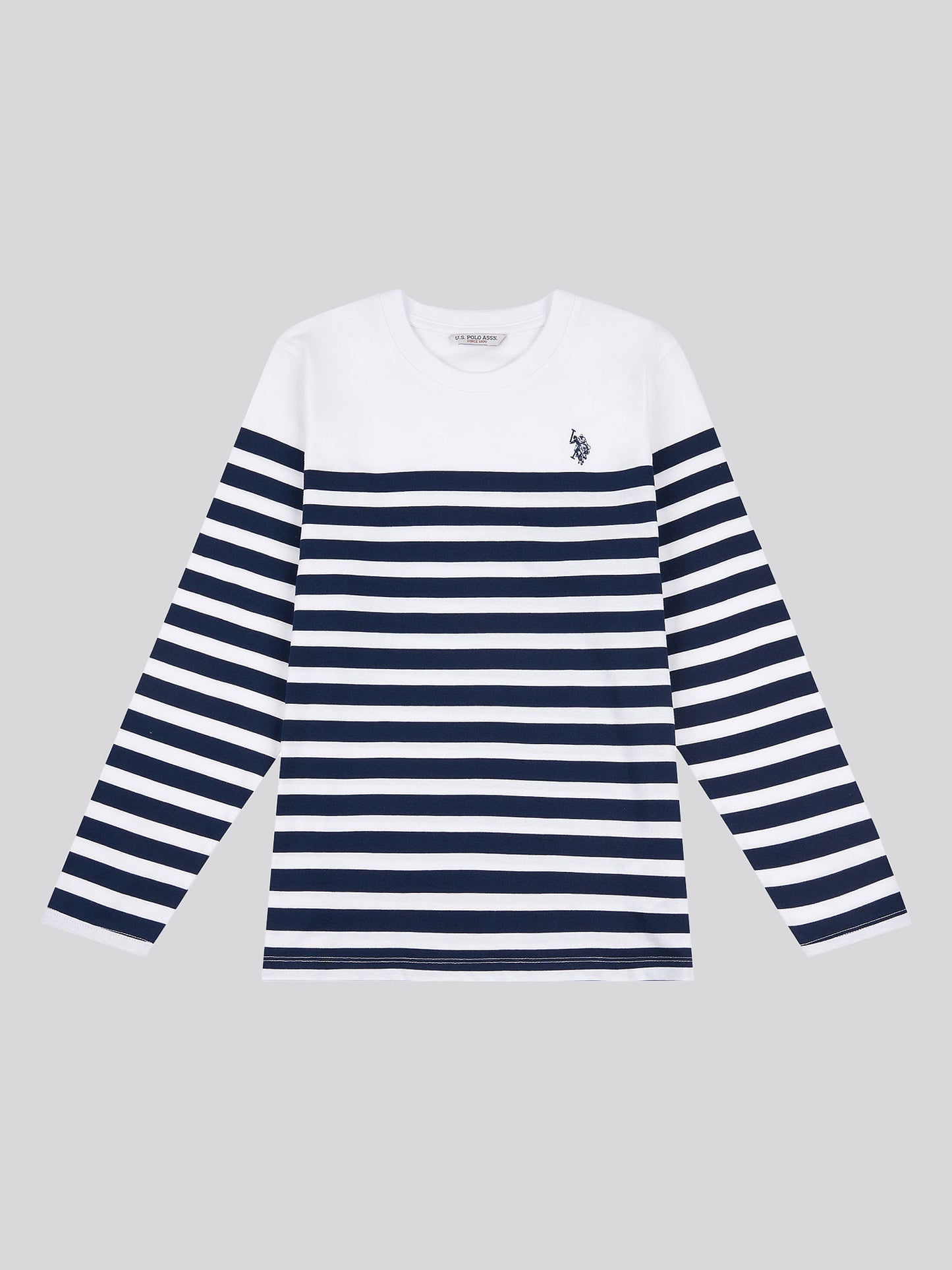 Womens Stripe Long Sleeve T-Shirt in Navy Iris