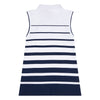 Womens Stripe Sleeveless Polo Shirt in Navy Iris
