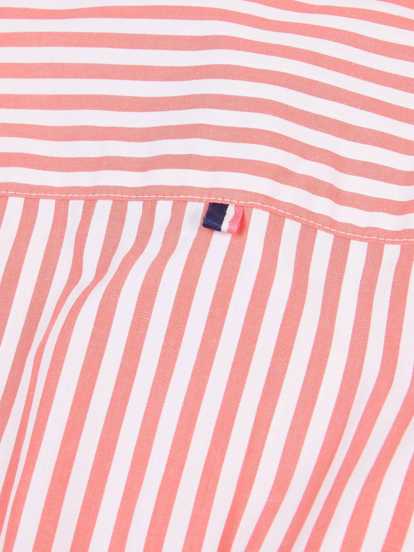 Womens Stripe Tie Waist Shirt Dress in Sugar Coral