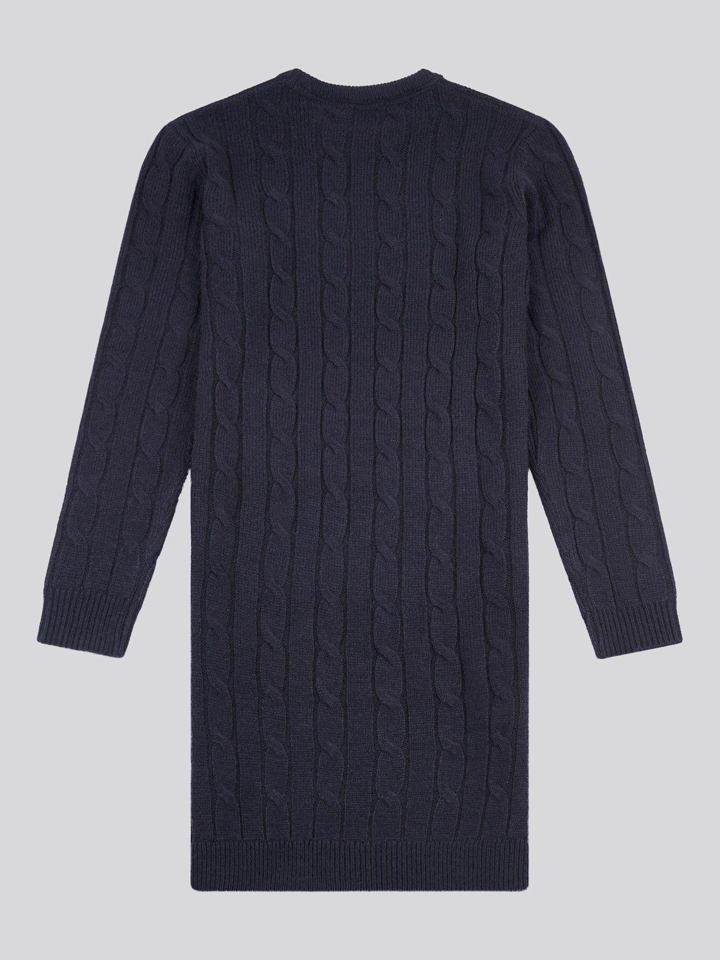 Womens Cable Knit Dress in Navy Iris
