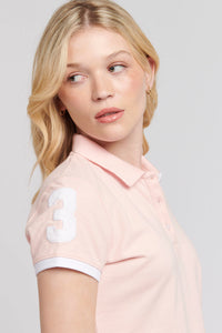 Womens Player 3 Pique Polo Shirt in Crystal Rose