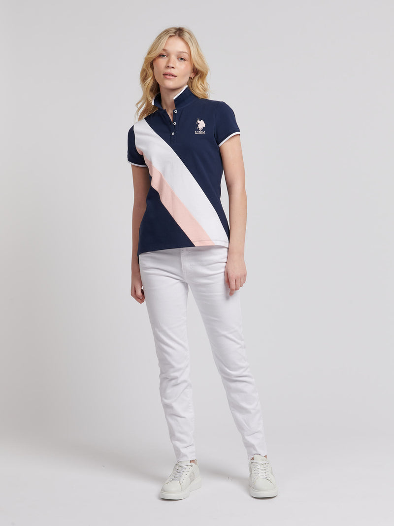 Womens Player 3 Sash Polo Shirt in Navy Iris