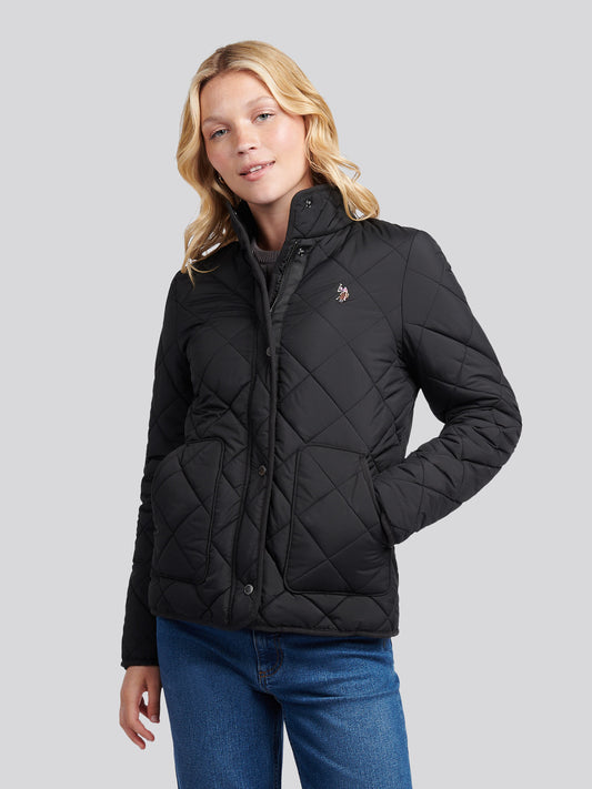 Womens Lightweight Quilted Jacket in Black