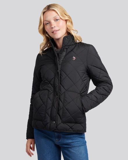 Womens Lightweight Quilted Jacket in Black