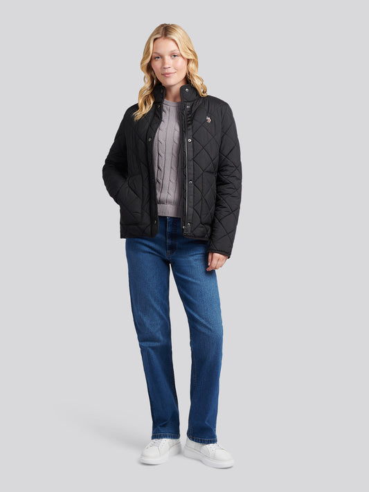 Womens Lightweight Quilted Jacket in Black