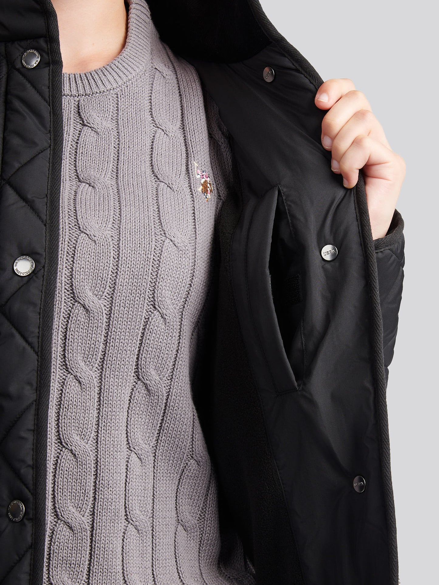 Womens Lightweight Quilted Jacket in Black