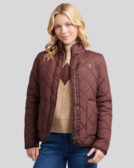 Womens Lightweight Quilted Jacket in Puce