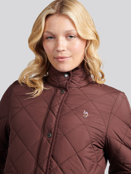 Womens Lightweight Quilted Jacket in Puce
