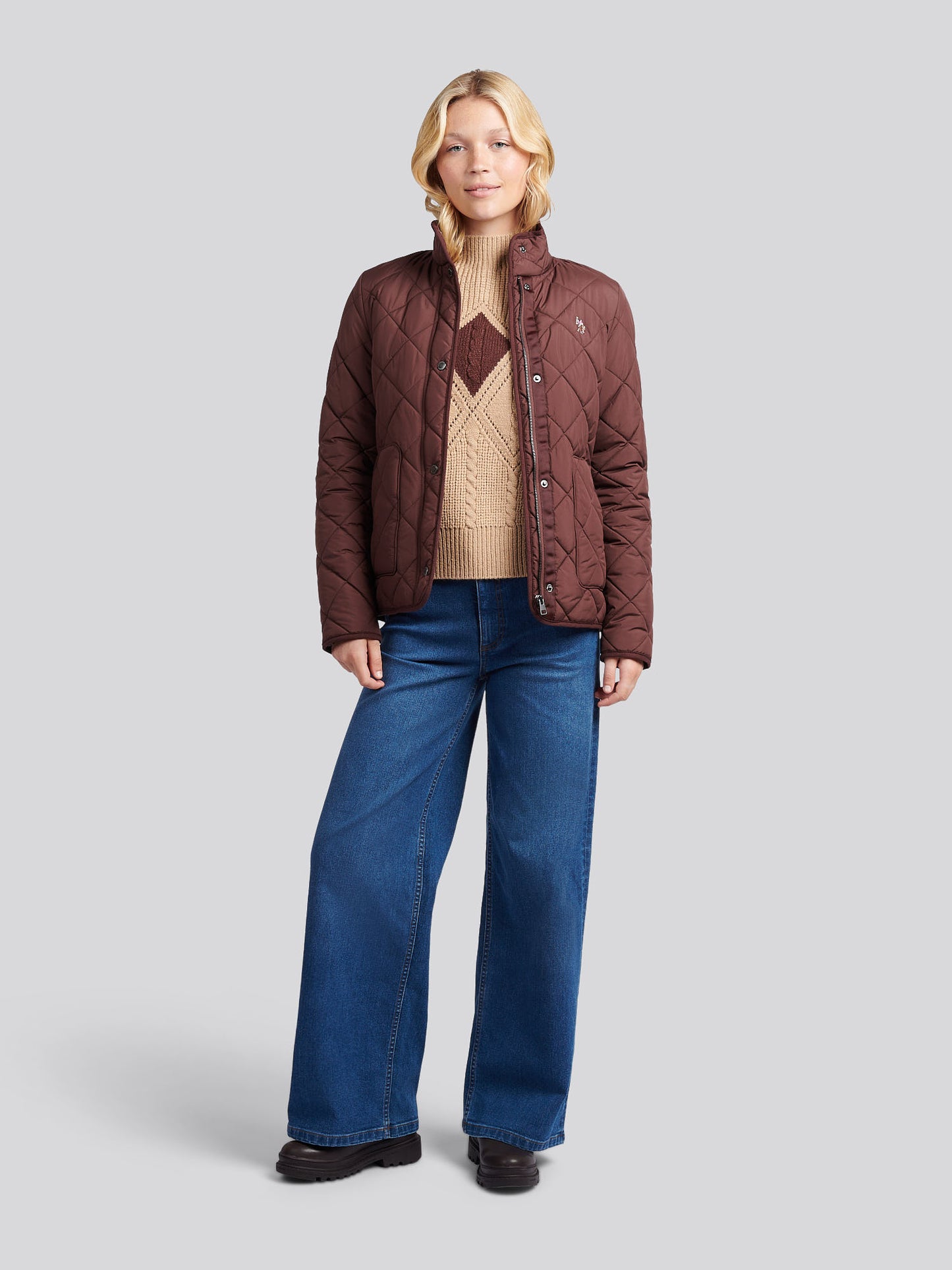 Womens Lightweight Quilted Jacket in Puce