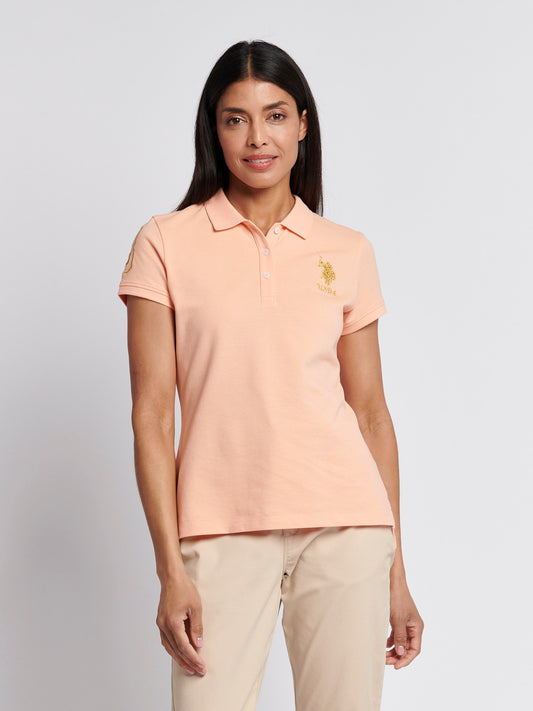 Womens Gold Player 3 Polo Shirt in Peach Nectar