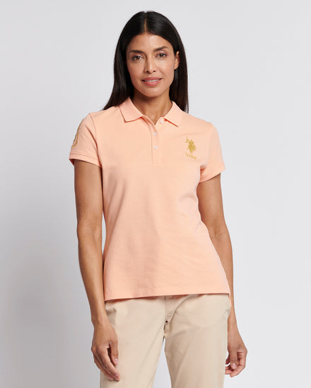 Womens Gold Player 3 Polo Shirt in Peach Nectar