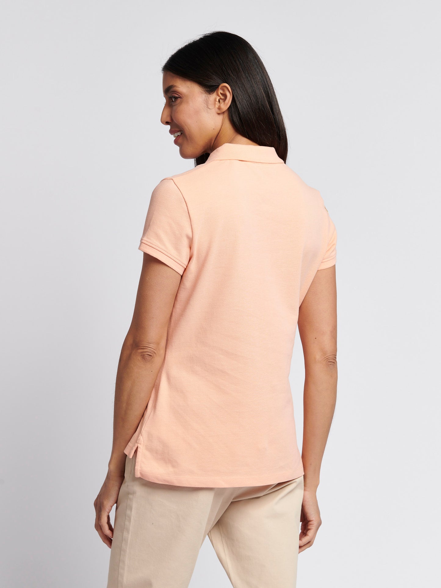 Womens Gold Player 3 Polo Shirt in Peach Nectar