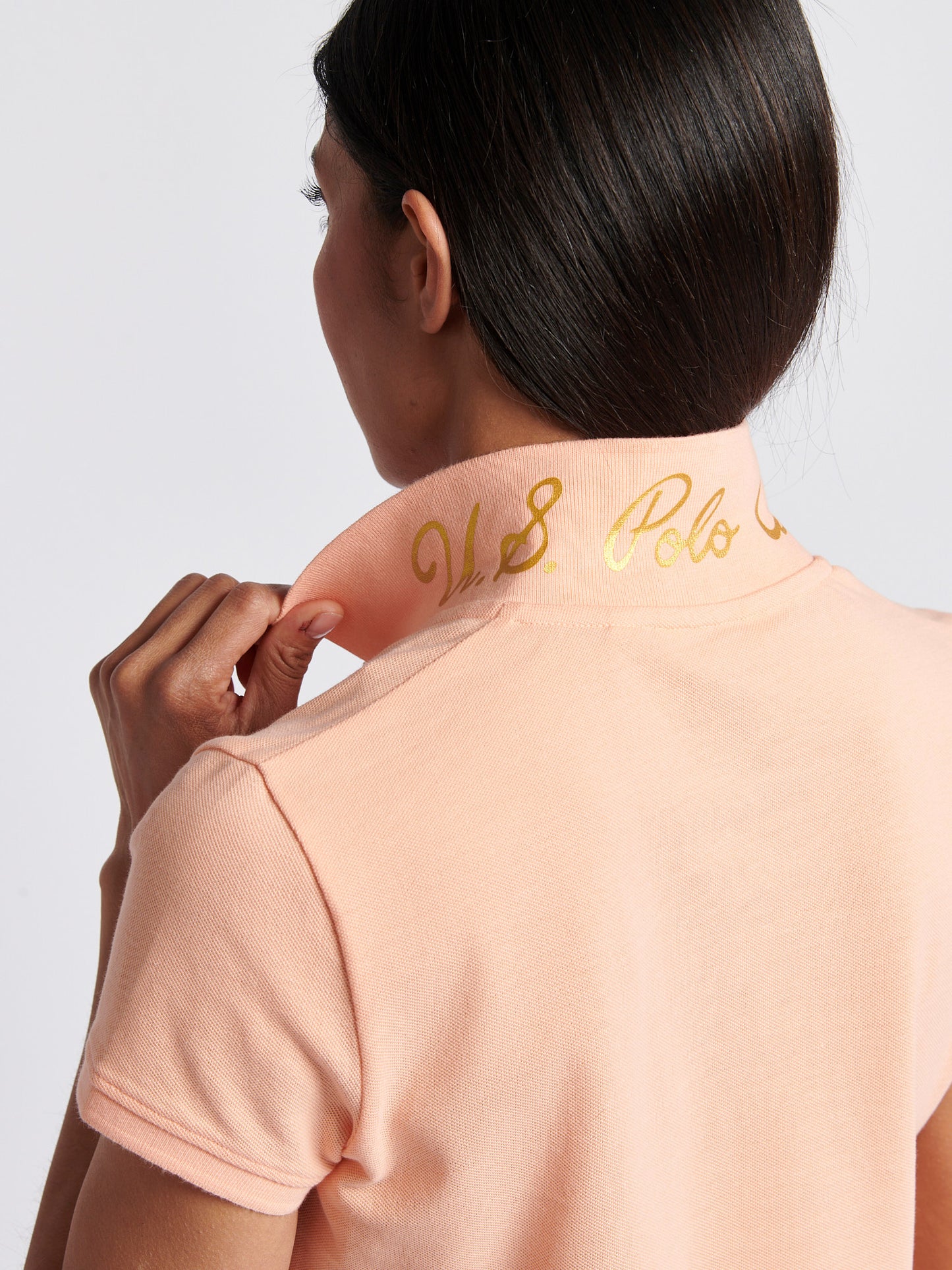 Womens Gold Player 3 Polo Shirt in Peach Nectar