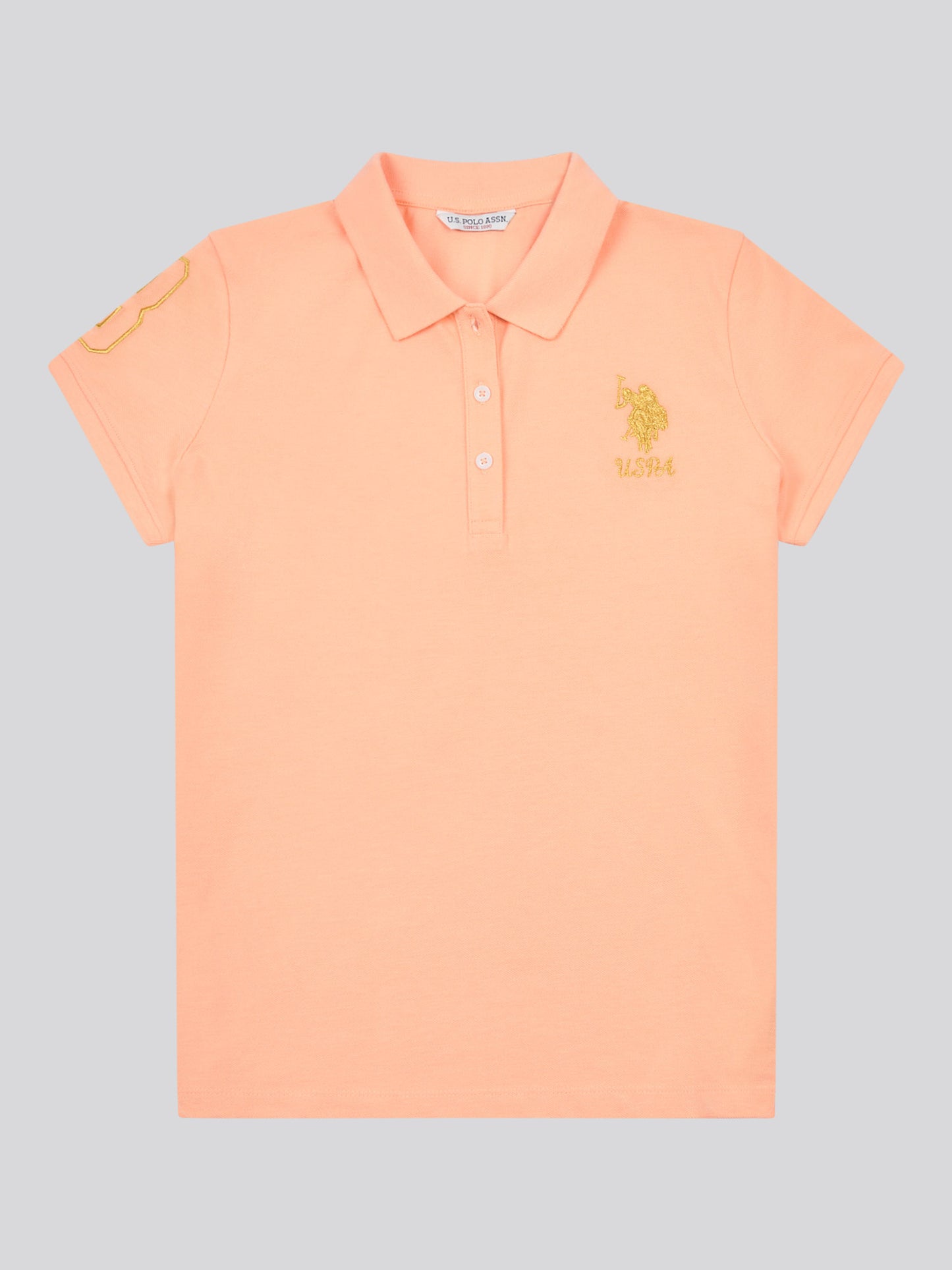 Womens Gold Player 3 Polo Shirt in Peach Nectar