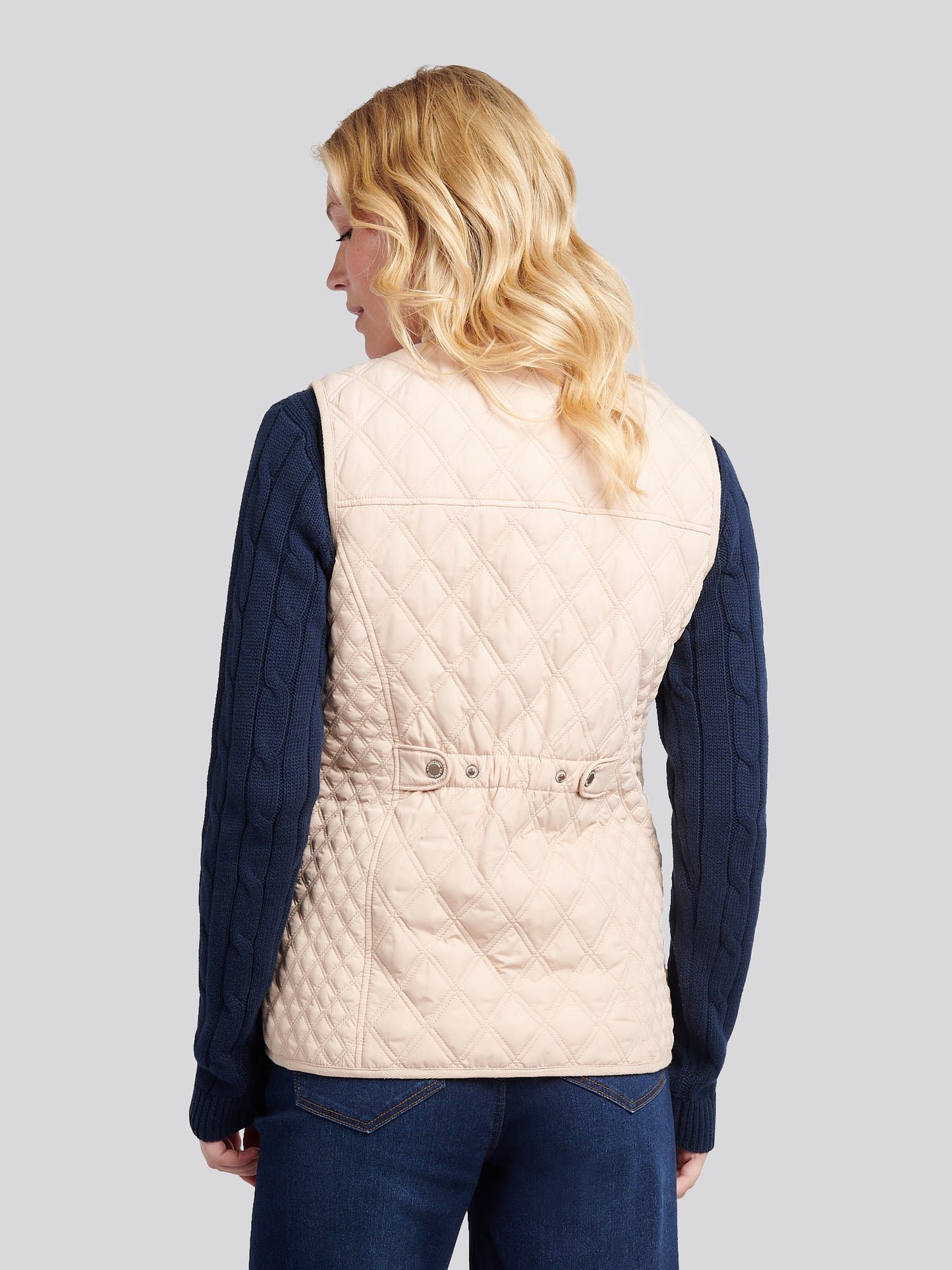 Womens Hacking Quilted Gilet in Smoke Gray