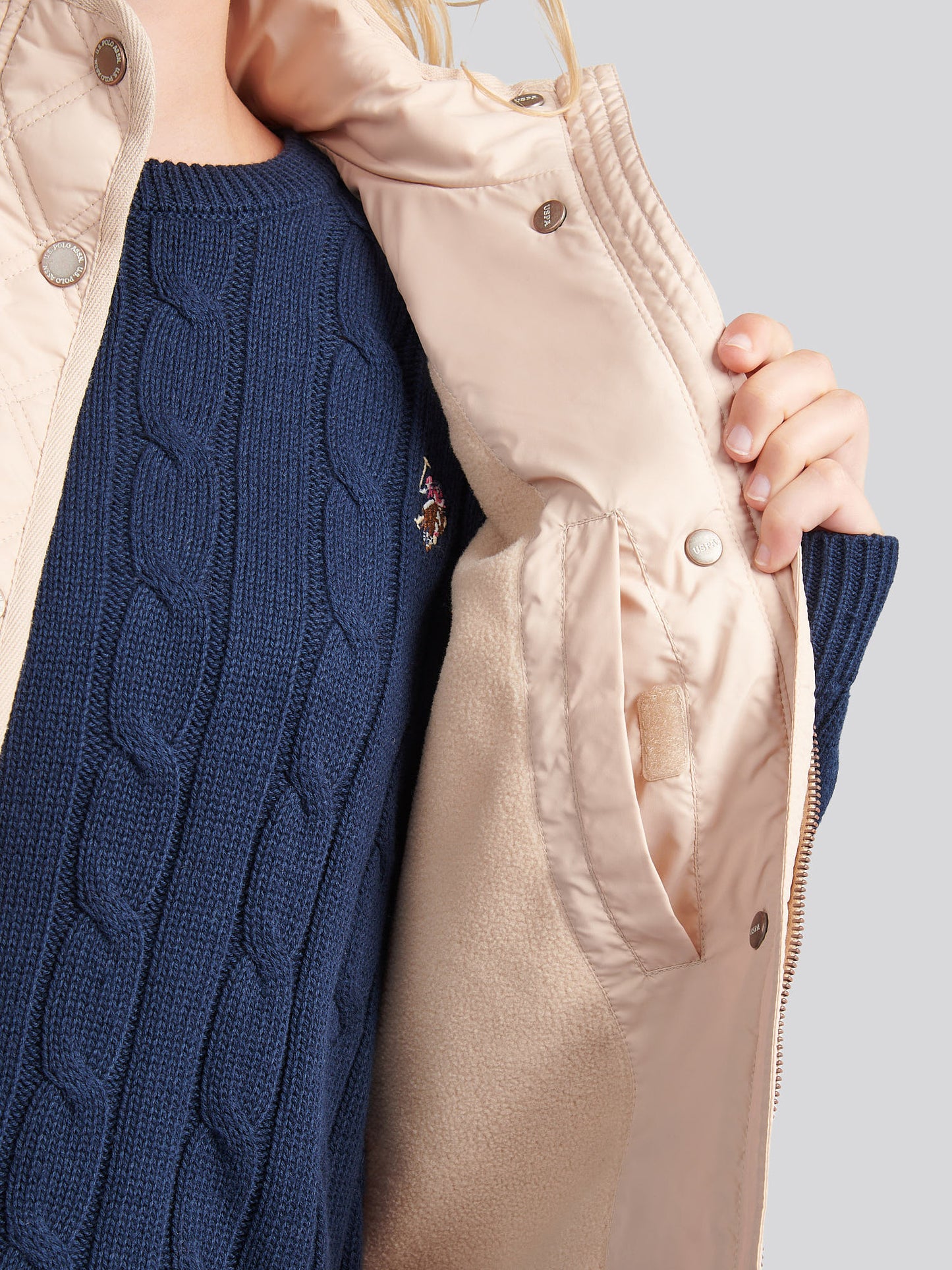 Womens Hacking Quilted Gilet in Smoke Gray