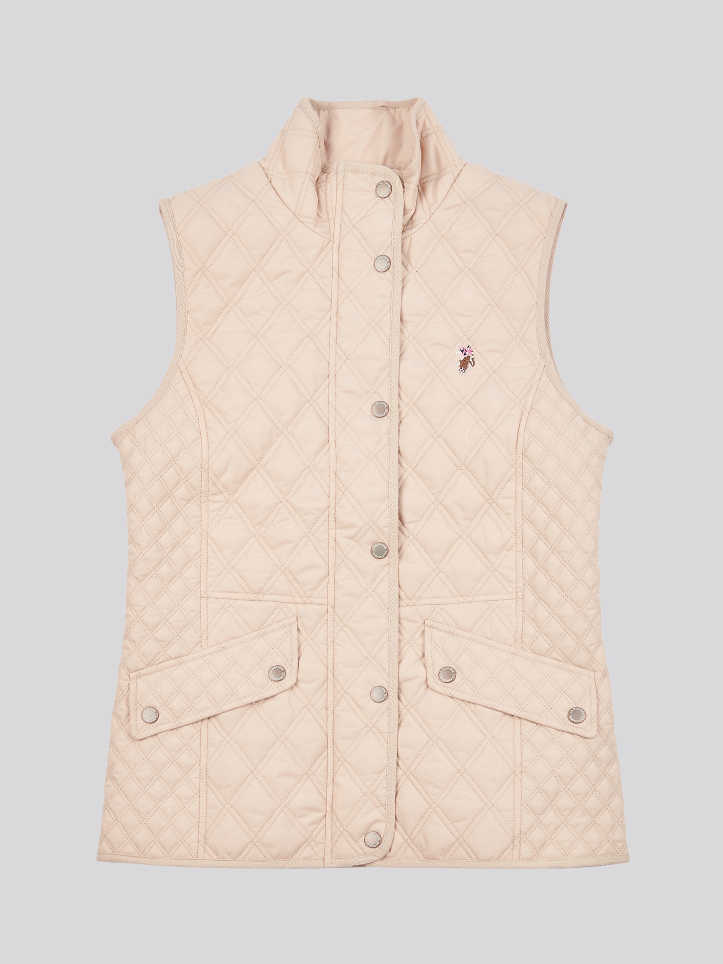 Womens Hacking Quilted Gilet in Smoke Gray