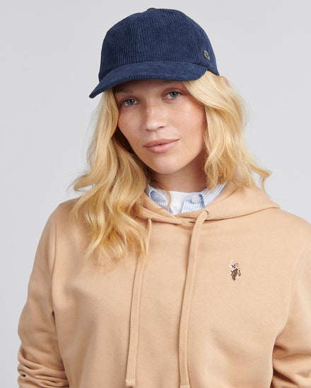 Womens Corduroy Casual Cap in Navy Iris
