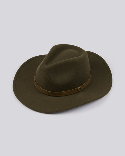 Womens Check Felt Fedora Hat in Chimera