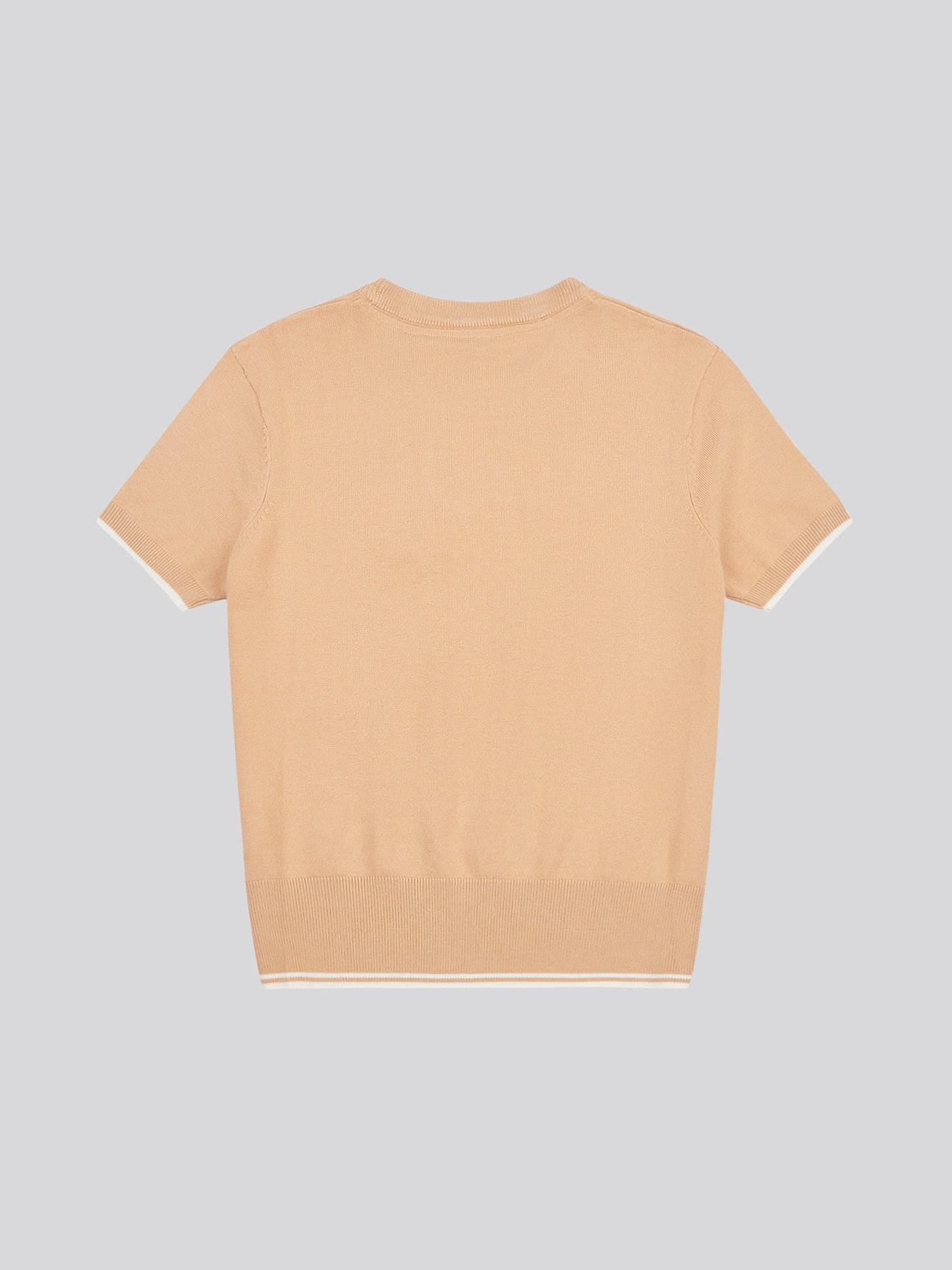 Womens Crew Neck Short Sleeve Jumper in Cuban Sand