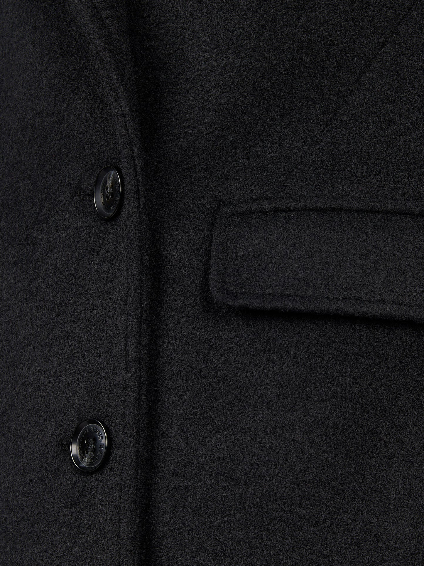 Womens Wool Blend Double Breasted Coat in Black