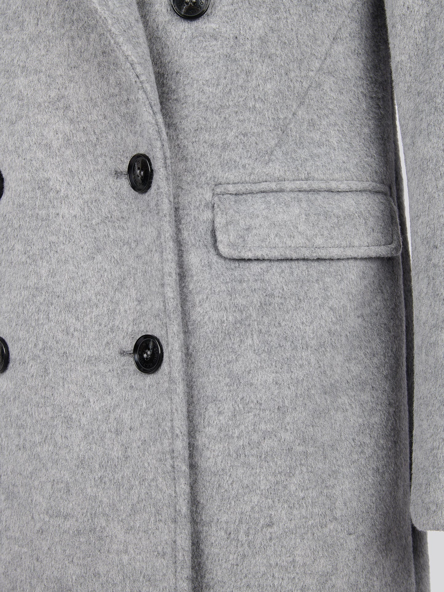 Womens Wool Blend Double Breasted Coat in Silver Filigree